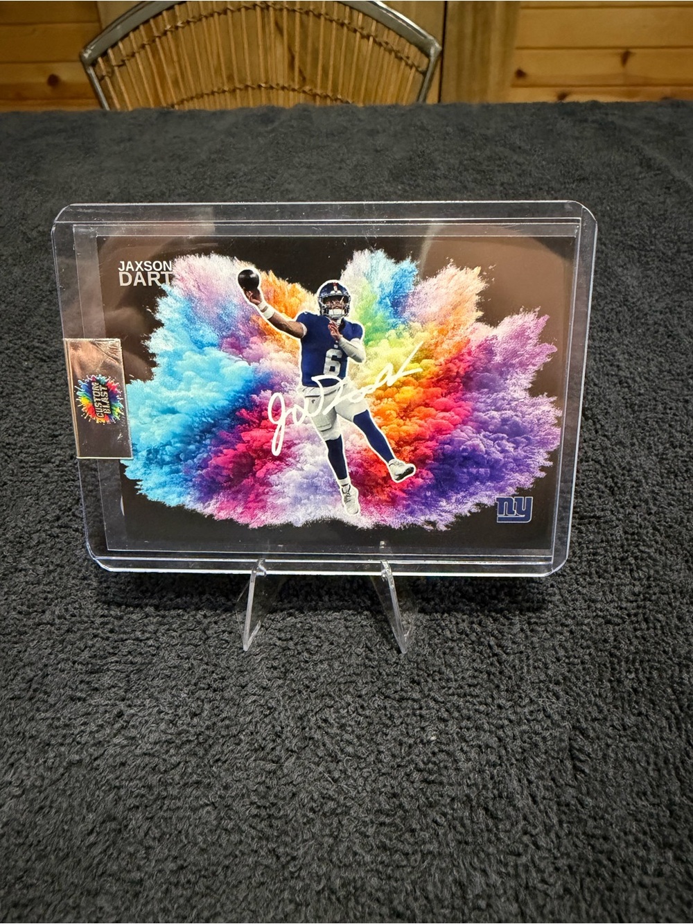 Jaxson Dart Custom Football Art Card - Multicolor Design